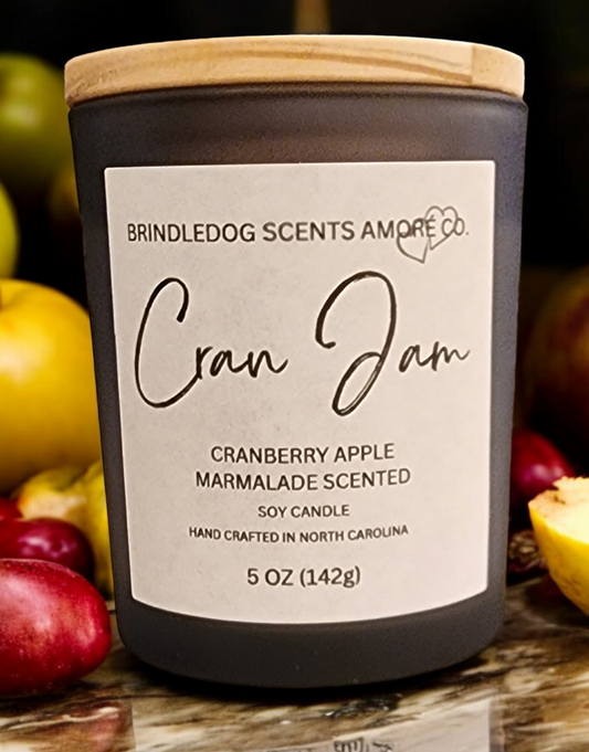 Cran Jam 5 oz Handcrafted Soy Candle Black Jar