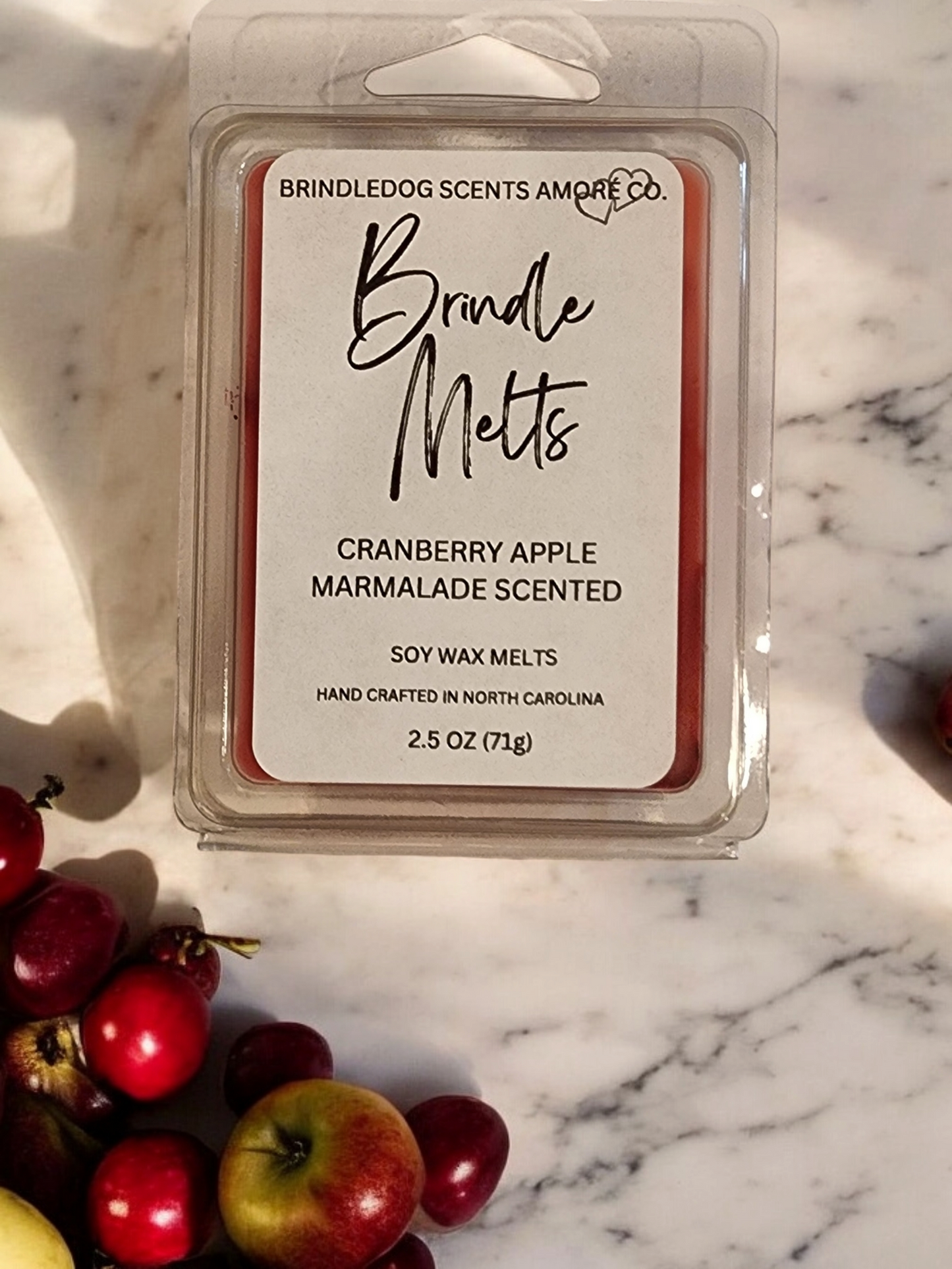 Brindle Melts 2.5 oz Soy Wax Melts Cranberry Apple Marmalade Scented