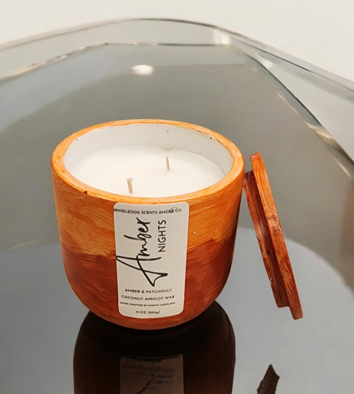 Amber Nights 9 oz Amber & Patchouli Scented-Golden Fire Series