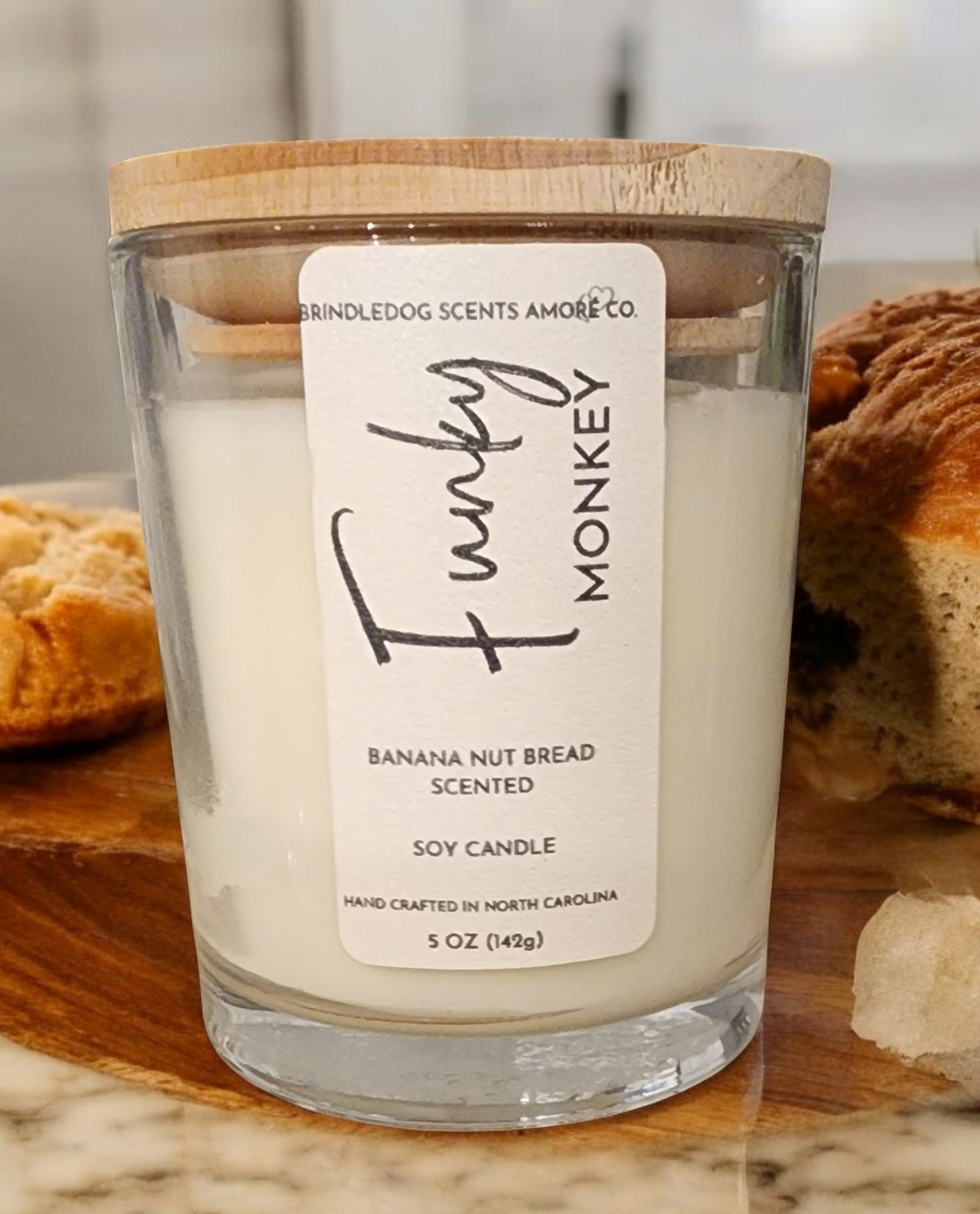 Funky Monkey 5 oz Handcrafted Soy Candle Clear Jar