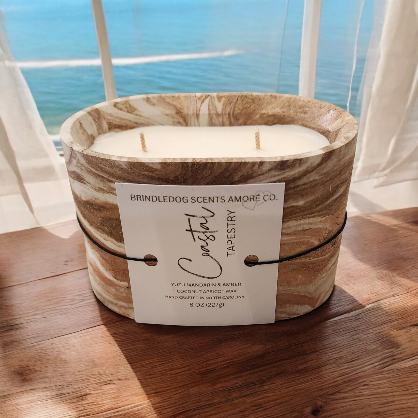 Coastal Tapestry 8 oz Yuzu Mandarin & Amber Scented-Oval Elements Series