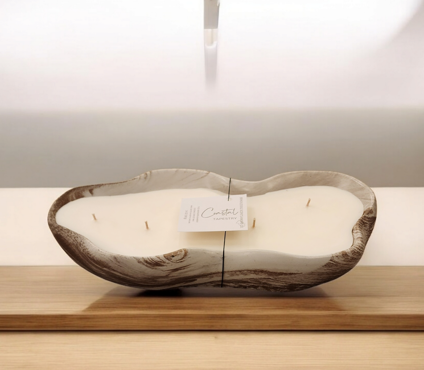 Coastal Tapestry- 14 oz Mandarin Yuzu & Amber Scented-Large Abstract Bowl