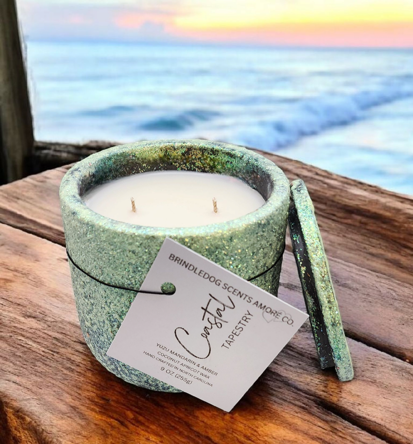 Coastal Tapestry- 9 oz Mandarin Yuzu & Amber Scented-Sparkle Series