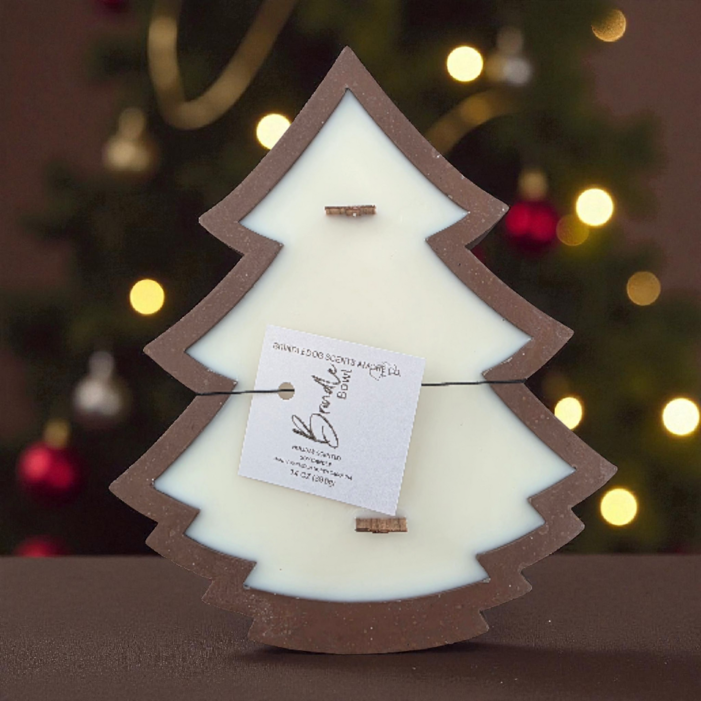 Brindle Bowl-Christmas Tree Soy Candle Bowl Rustic Brown 14 oz