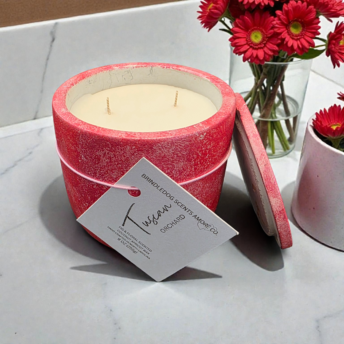 Tuscan Orchard 9 oz Fig and Floral Scented-Celestial Series Cement Candle 2-Wick