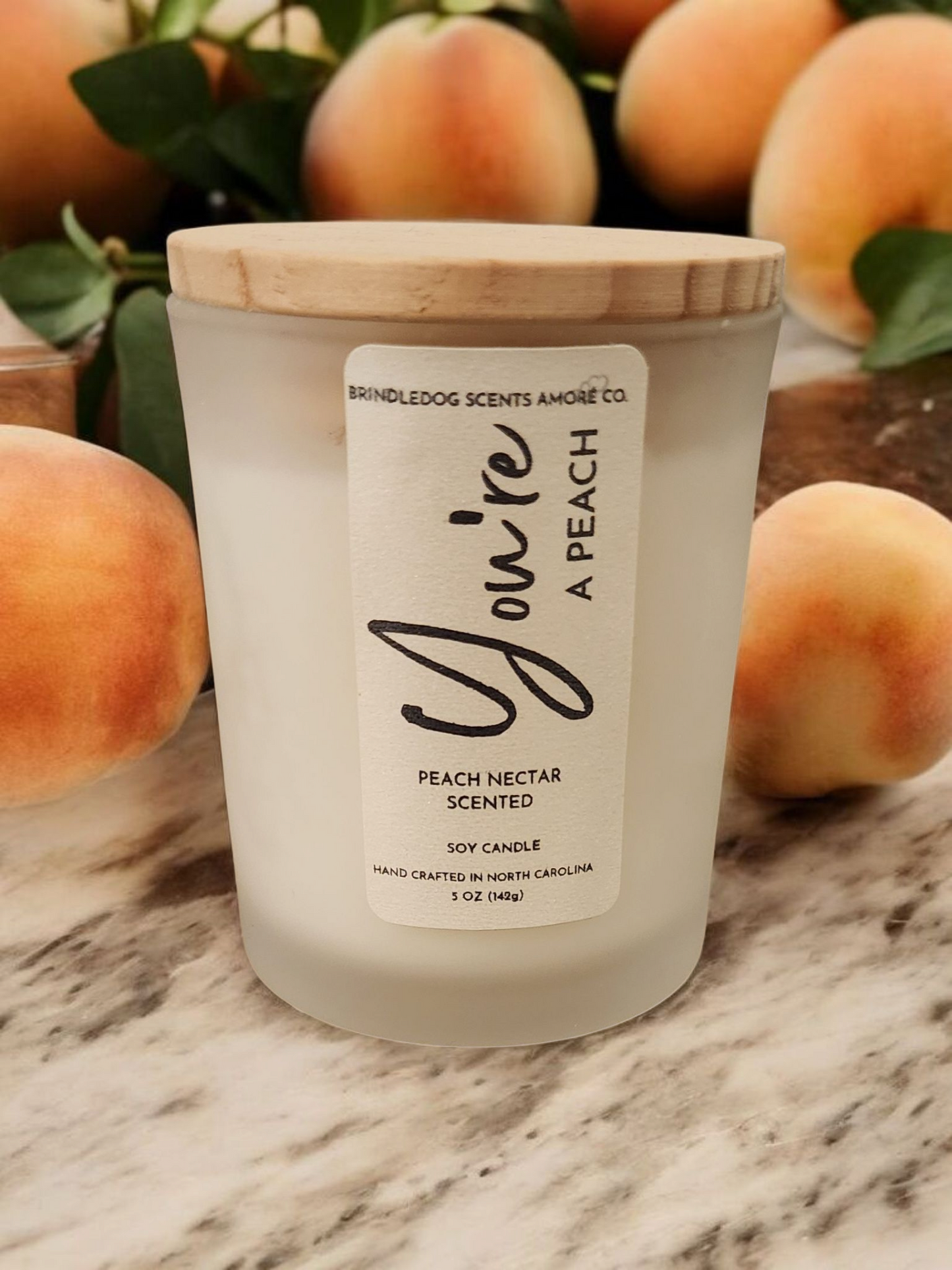 You're A Peach 5 oz Handcrafted Soy Candle Clear Frosted Jar