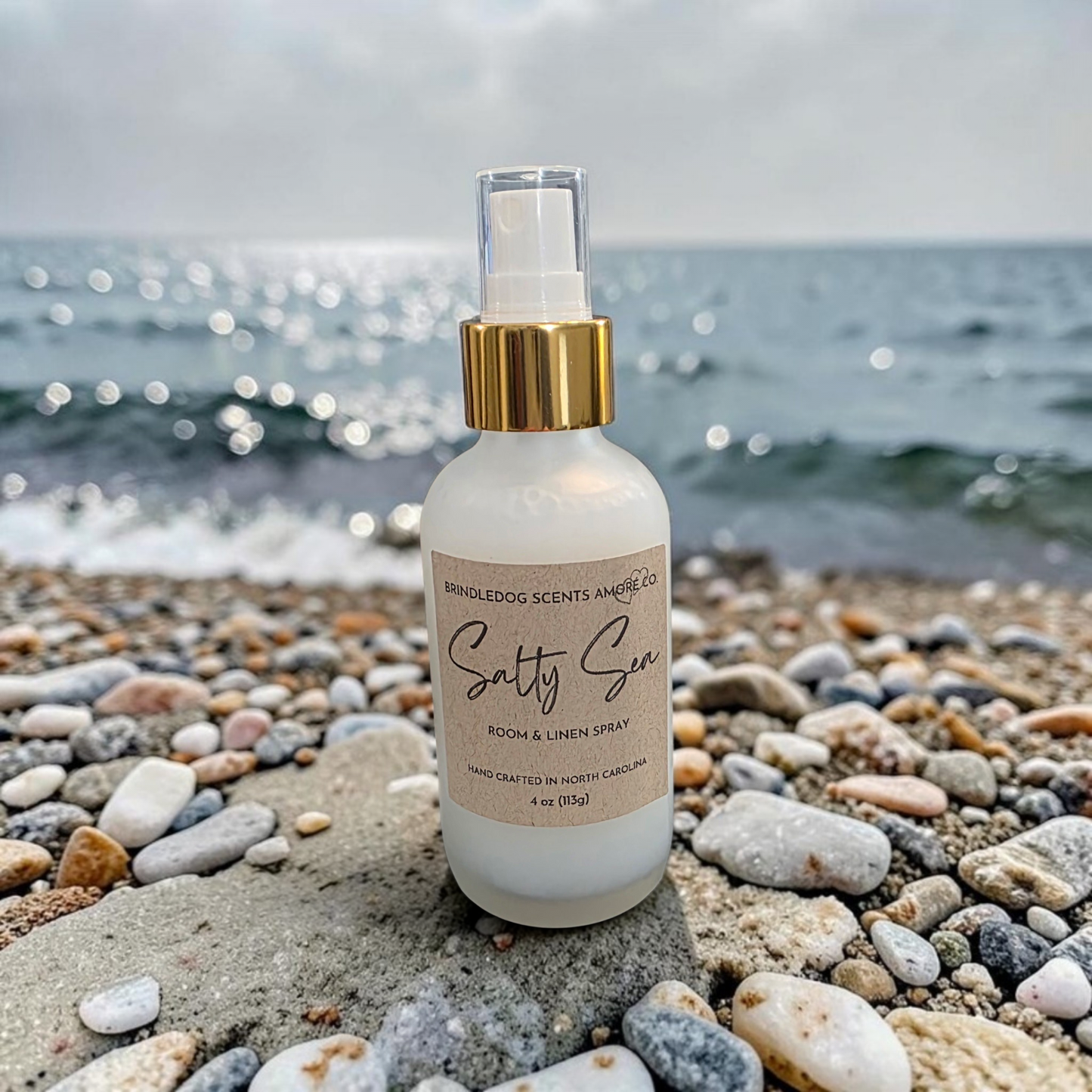 Salty Sea Room & Linen Spray – 4 oz Sea Salt & Linen Scent Home Fragrance Mist for Bedding, Linens & Air Freshener