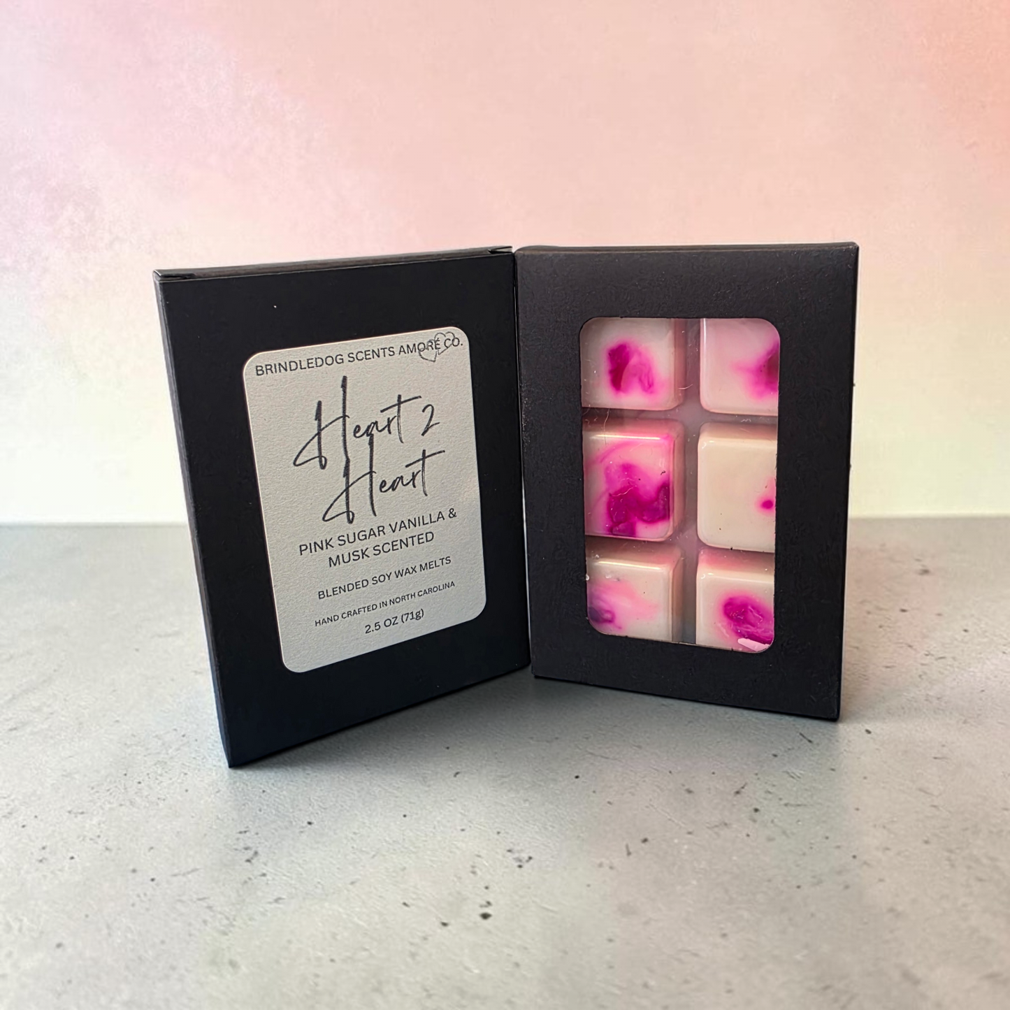 Soy Blended Wax Melts- Heart 2 Heart Pink Sugar Vanilla & Musk Scented 2.5 oz