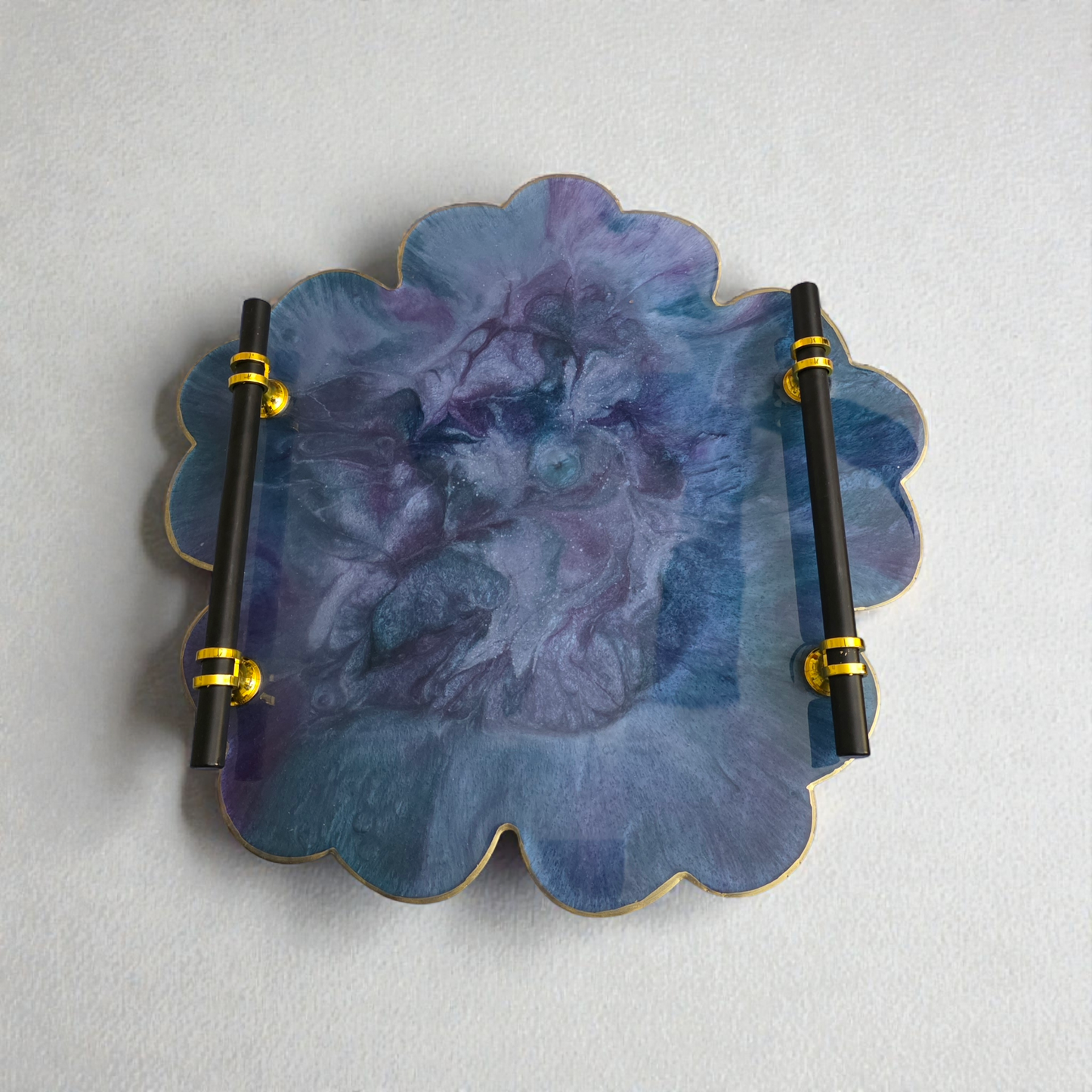 Large Decorative 13" Flower Serving Tray (Food Safe)