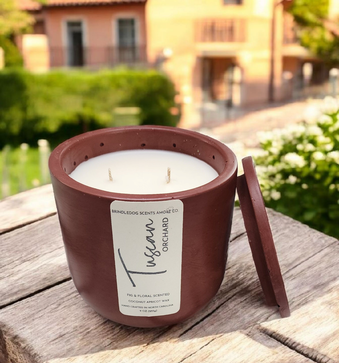 Tuscan Orchard 9 oz Fig & Floral Scented-Throwing Copper Series Cement Candle