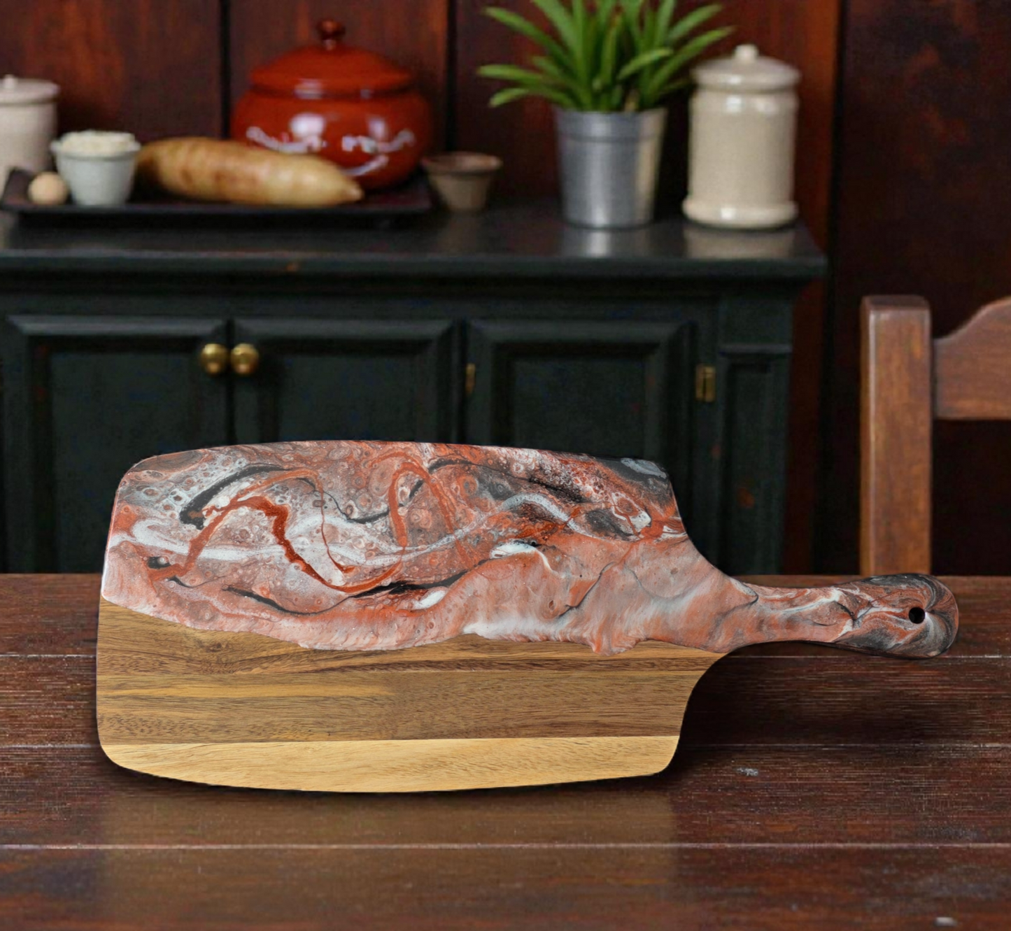 Handcrafted Hardwood And Resin Serving Board (Food Safe)