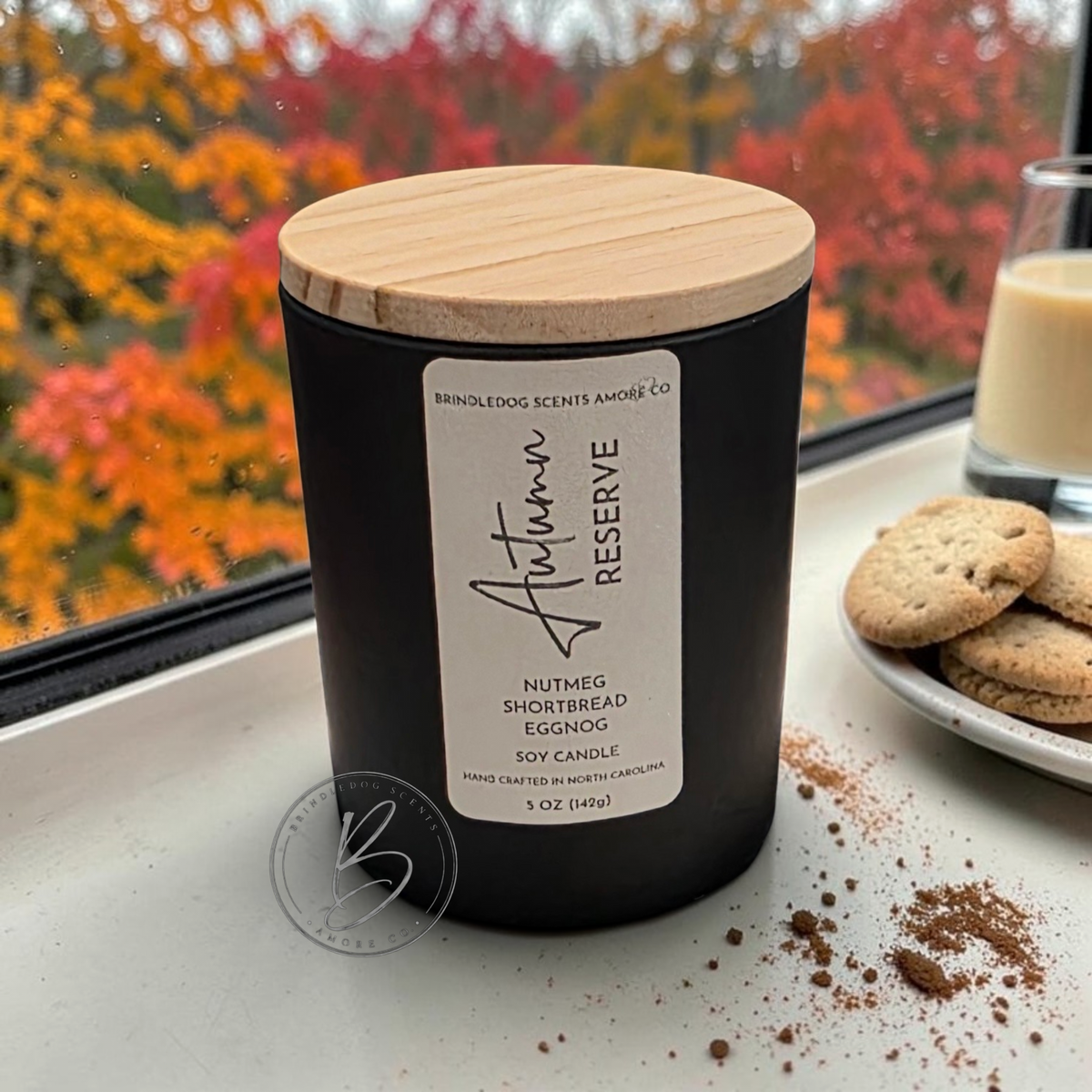 Autumn Reserve 5 oz Handcrafted Soy Candle Black Jar