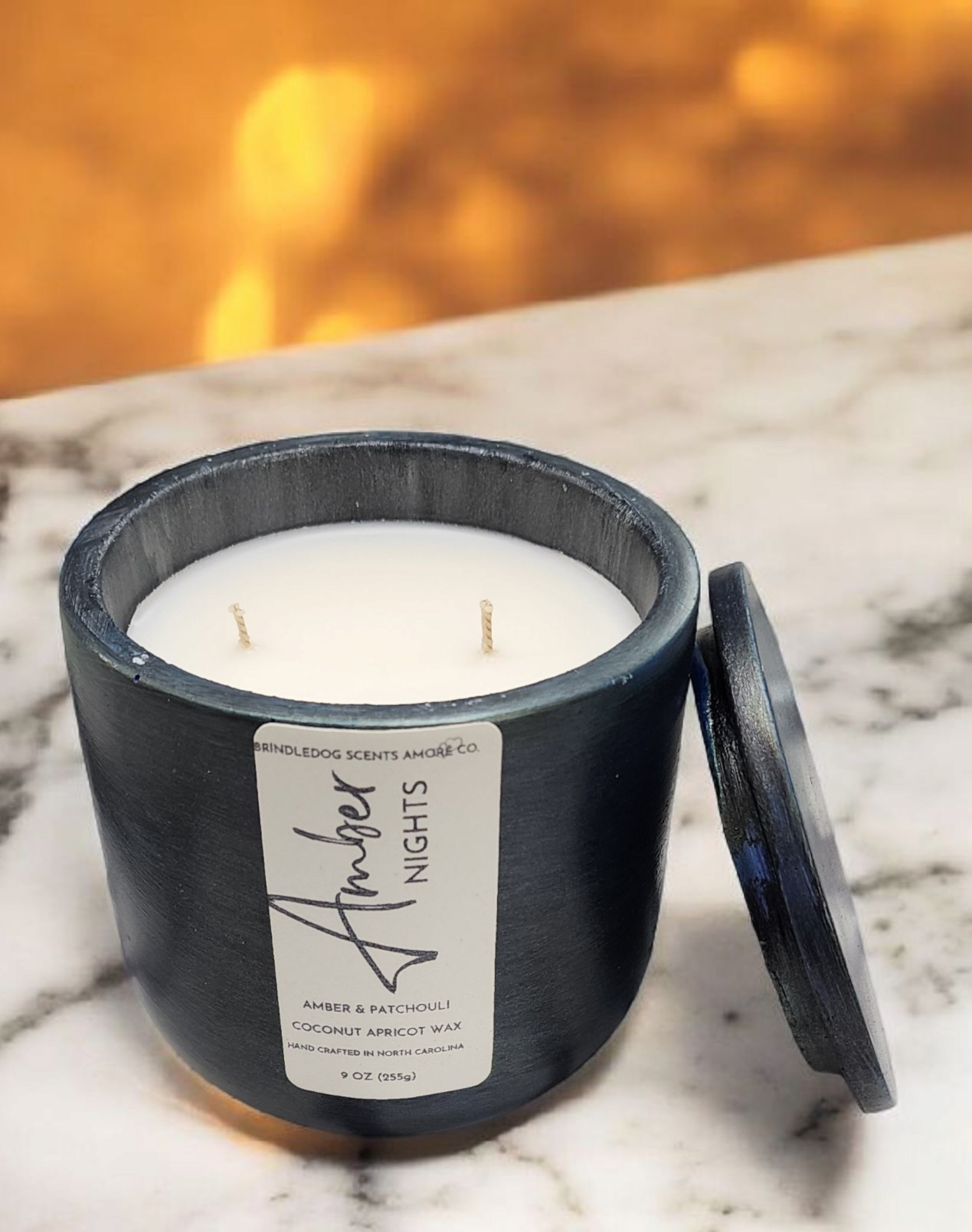 Amber Nights 9 oz Amber & Patchouli Scented-Midnight Silver Series
