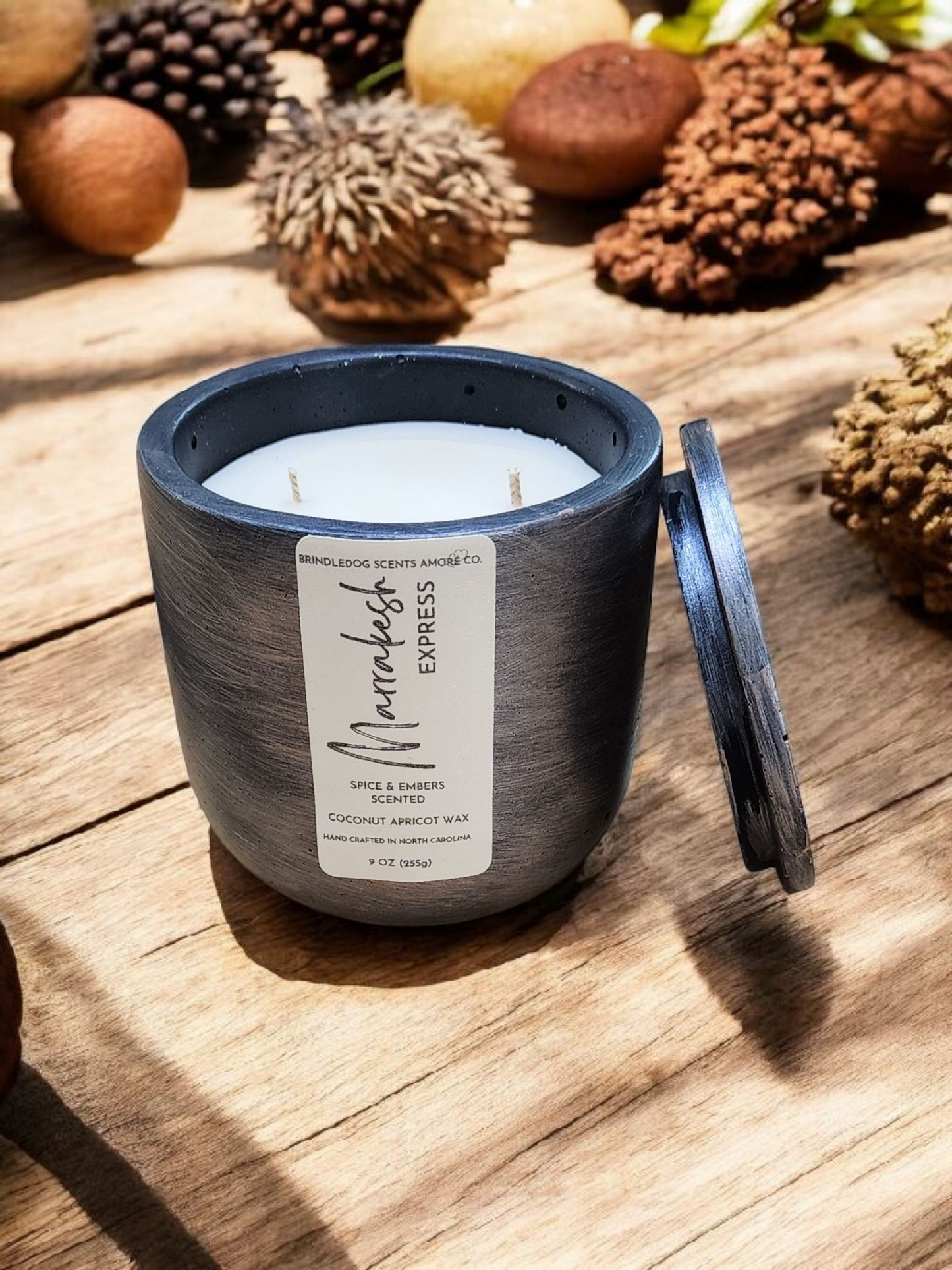Marrakesh Express 9 oz Spice & Embers Scented-Midnight Silver Series