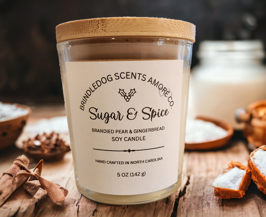 Sugar & Spice 5 oz Handcrafted Soy Candle Clear Jar