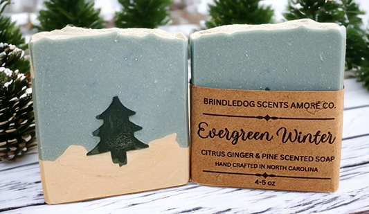 Evergreen Winter- Holiday Scented Soap Bar 4-5 oz