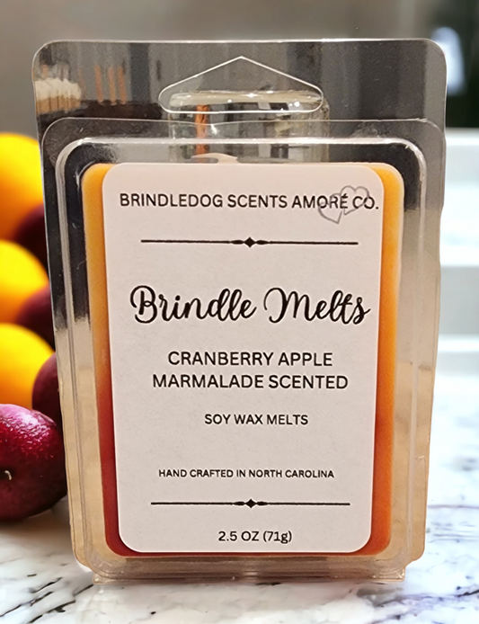 Brindle Melts 2.5 oz Soy Wax Melts Cranberry Apple Marmalade Scented