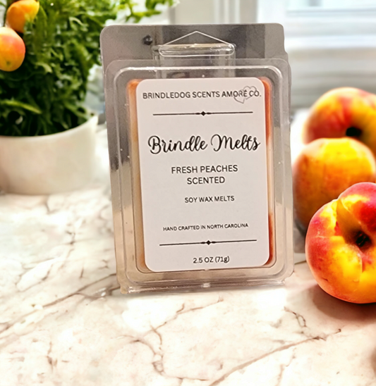Brindle Melts 2.5 oz Soy Wax Melts Fresh Peaches Scented