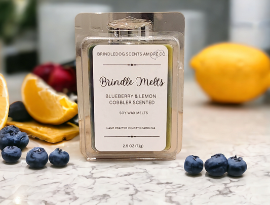 Brindle Melts 2.5 oz Soy Wax Melts Blueberry & Lemon Cobbler Scented
