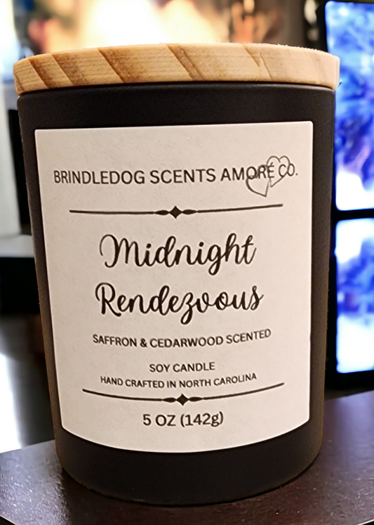 Midnight Rendezvous 5 oz Scented Soy Candle Black Jar