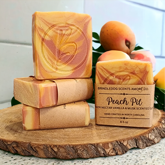 Peach Pit- Ripe Peach Vanilla & Musk Scented Soap Bar 4-5 oz