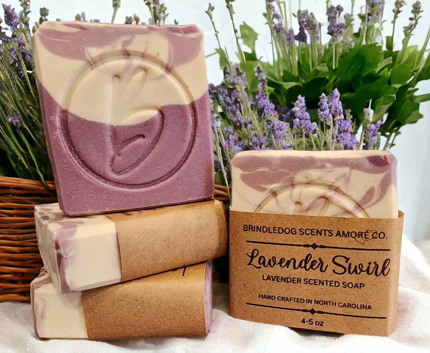 Lavender Swirl- Lavender & Mint Scented Soap Bar 4-5 oz