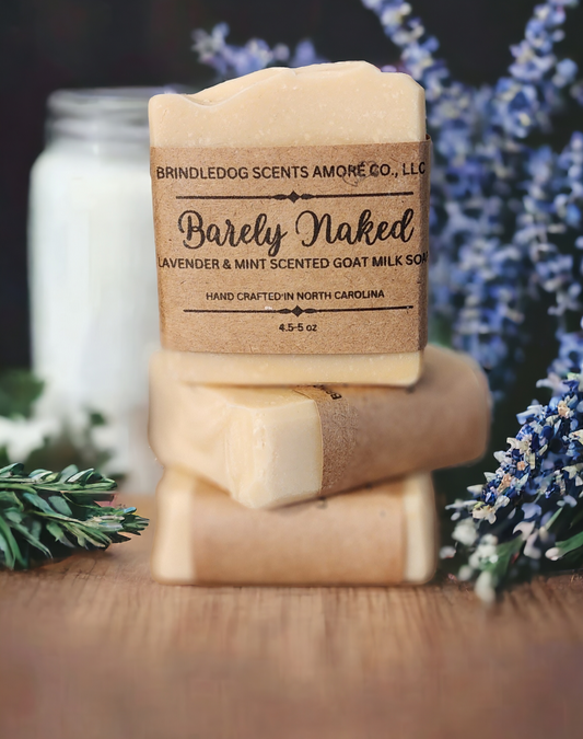 Barely Naked- Goat Milk Lavender & Mint Scented Soap Bar 4.5 -5 oz