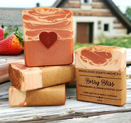 Berry Bliss- Strawberry & Cream Scented Soap Bar 4-5 oz