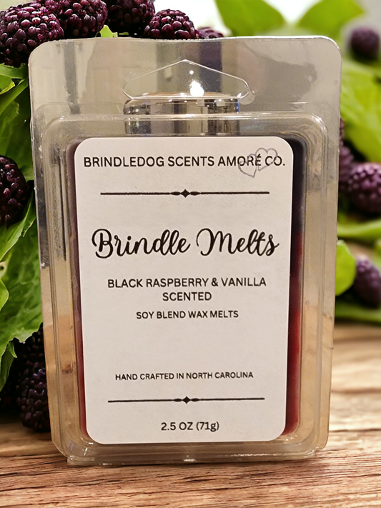 Brindle Melts 2.5 oz Soy Wax Melts Black Raspberry & Vanilla Scented