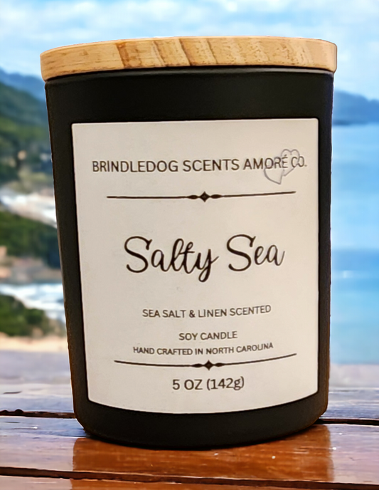 Salty Sea 5 oz Handcrafted Soy Candle Clear Jar