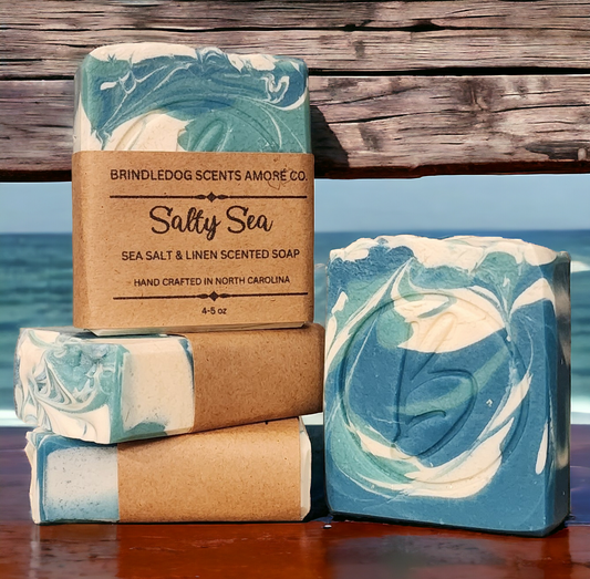 Salty Sea- Sea Salt & Linen Scented Soap Bar 4-5 oz