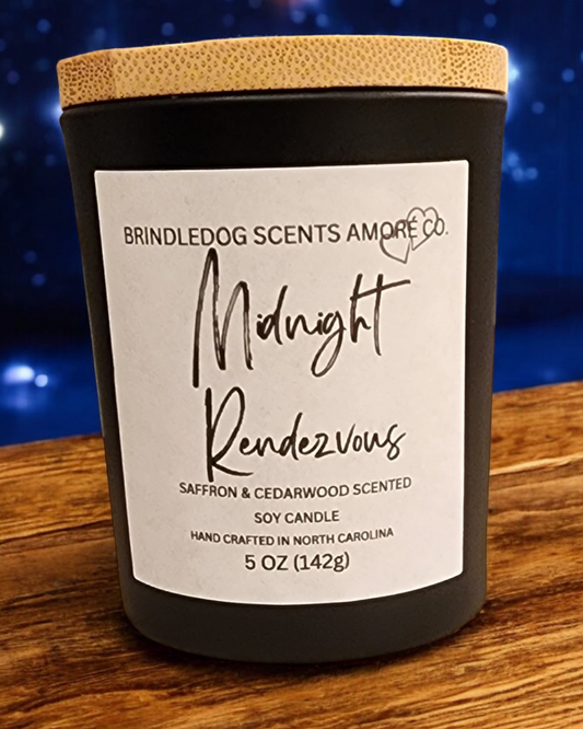 Midnight Rendezvous 5 oz Scented Soy Candle Black Jar