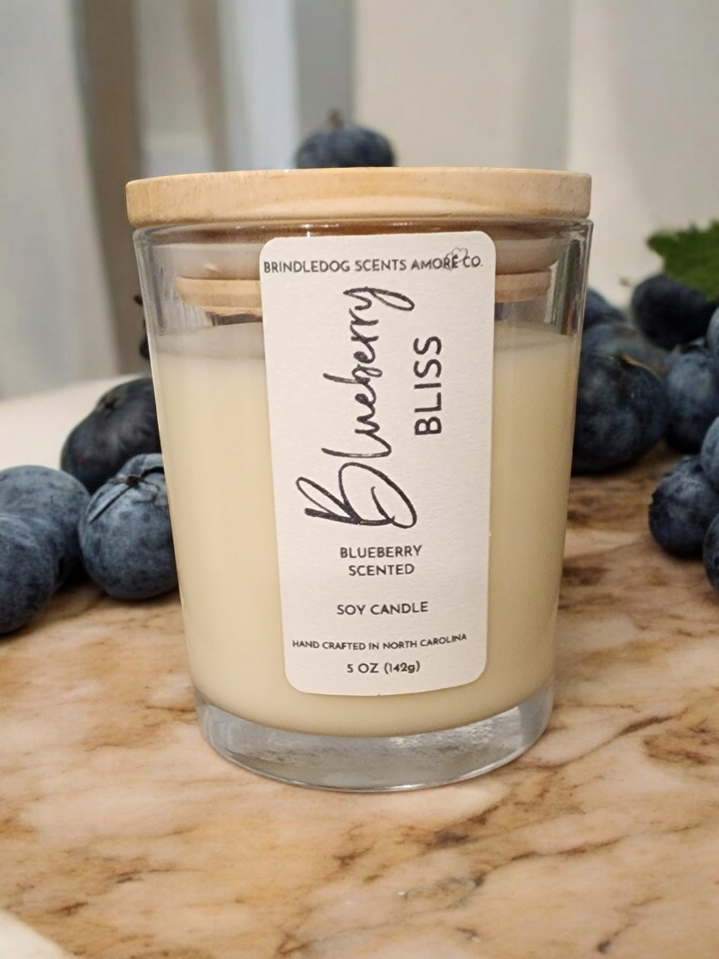 Blueberry Bliss 5 oz Scented Soy Candle Clear Jar