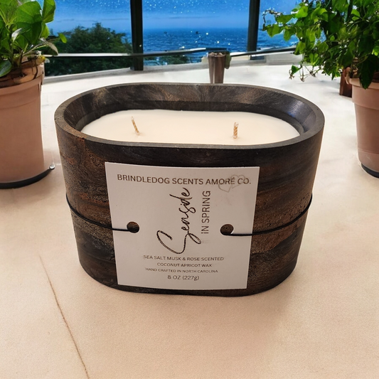 Seaside In Spring 8 oz Sea Salt Musk & Rose Scented-Oval Elements Series