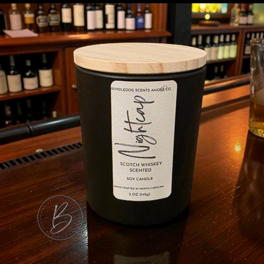 Nightcap 5 oz Handcrafted Soy Candle Black Jar