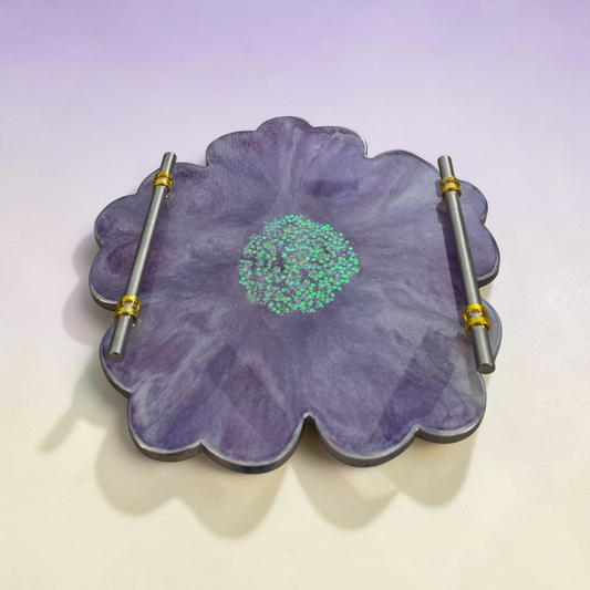 Large Decorative 13" Flower Serving Tray (Food Safe)