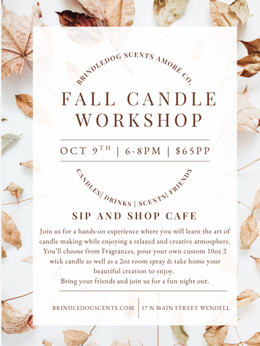 Fall Candle Workshop at Sip and Shop Cafe- Wendell, NC
