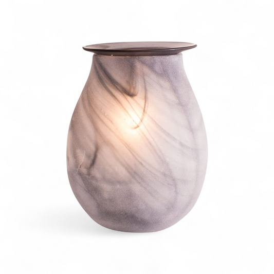 Electric Wax Melt Warmer Glass Art Gray