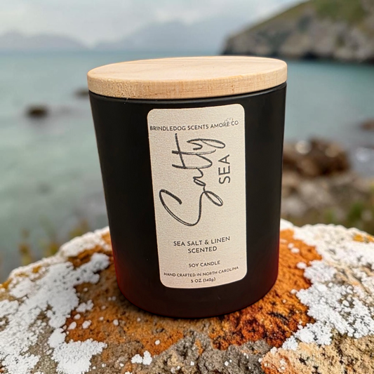 Salty Sea 5 oz Handcrafted Soy Candle Clear Jar
