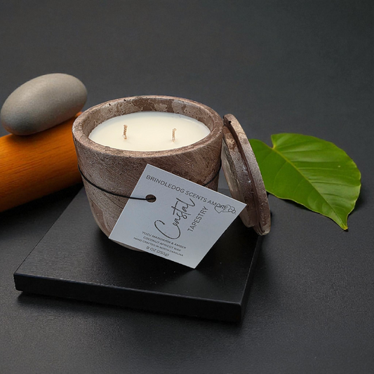 Coastal Tapestry- 9 oz Mandarin Yuzu & Amber Scented-Throwing Copper Series