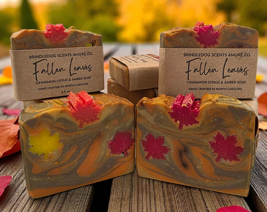 Fallen Leaves- Cinnamon Citrus & Amber Scented Soap Bar 4-5 oz