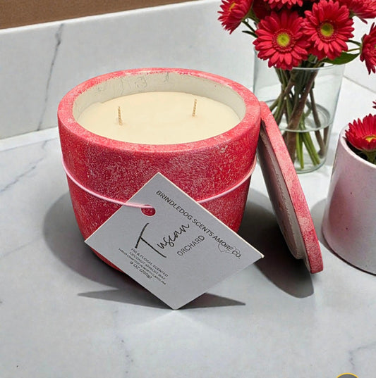 Tuscan Orchard Fig & Floral Luxury Candle – 9 oz Double Wick Cement Jar | Celestial Series Artisan Candle