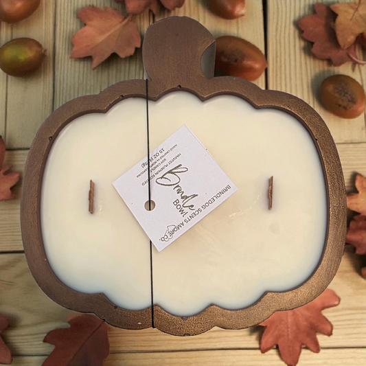 Brindle Bowl Pumpkin Scented Soy Candle Bowl Rustic Brown-15oz