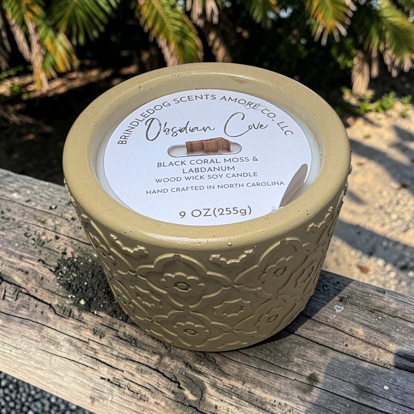Obsidian Cove 9 oz Black Coral Moss & Labdanum Scented-Wood Wick Series