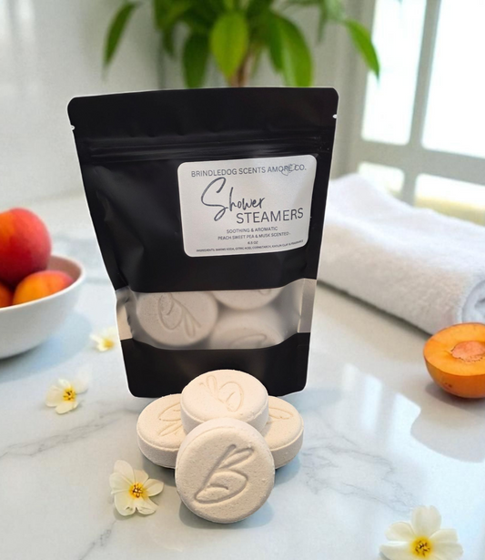 Shower Steamers- Peach Sweet Pea & Musk Scented 6.5 oz
