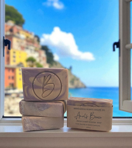 Amalfi Breeze- Peony & Mint Scented Soap Bar 4-5 oz