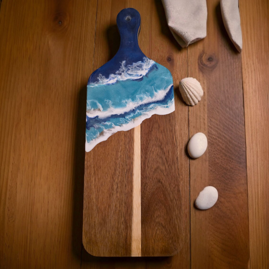 Handcrafted Hardwood And Resin Serving Board (Food Safe)