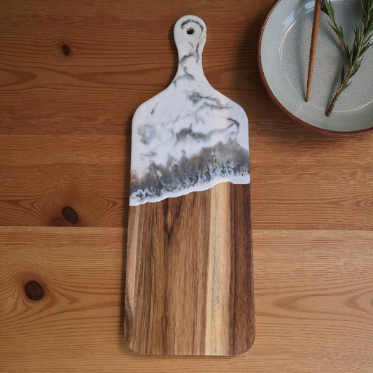 Handcrafted Hardwood And Resin Serving Board (Food Safe)