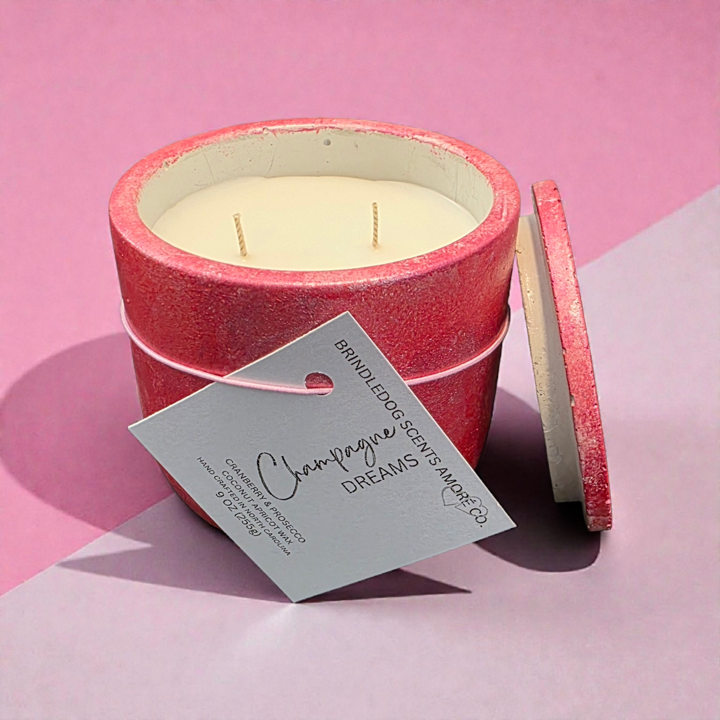 Champagne Dreams 9 oz Cranberry & Prosecco Scented-Celestial Series Cement Candle 2-Wick