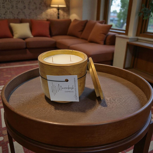 Marrakesh Express 9 oz Spice & Embers Scented-Golden Fire Series Cement Candle